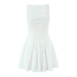 Eyelet Lace Button Front Mini Dress