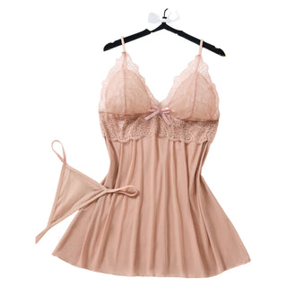 Soft Hours Lace Bust Chemise & Thong Set