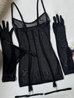 Smoke & Mirrors Sheer Mesh Corset Dress Set