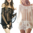 Sheer Mesh Lace Babydoll Dress