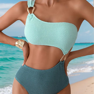 One In A Million One Shoulder Hardware Bikini Set