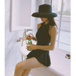 Dive Into Drama Halter Skirt One Piece Swimsuit
