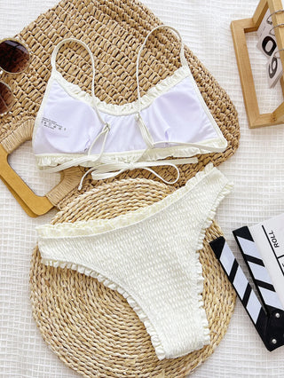Coconut Cream Smocked Bikini