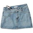 Asymmetrical Low Rise Denim Mini Skirt