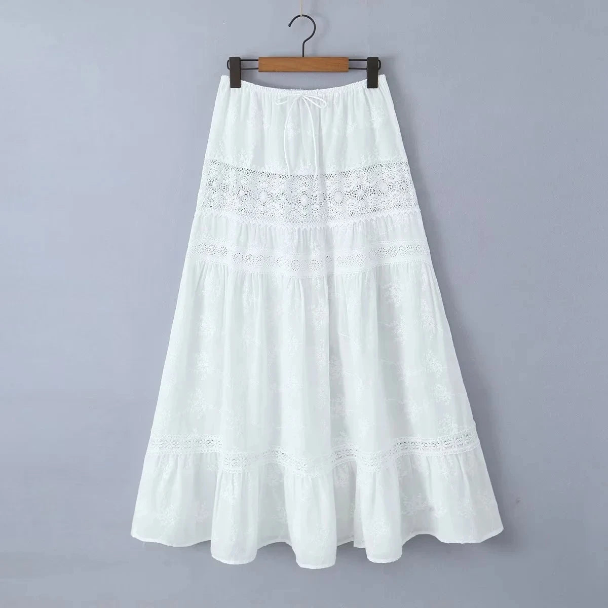 Ibiza Nights Embroidered Off Shoulder Crop & Maxi Skirt Set