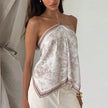 Porcelain Scarf Halter Top