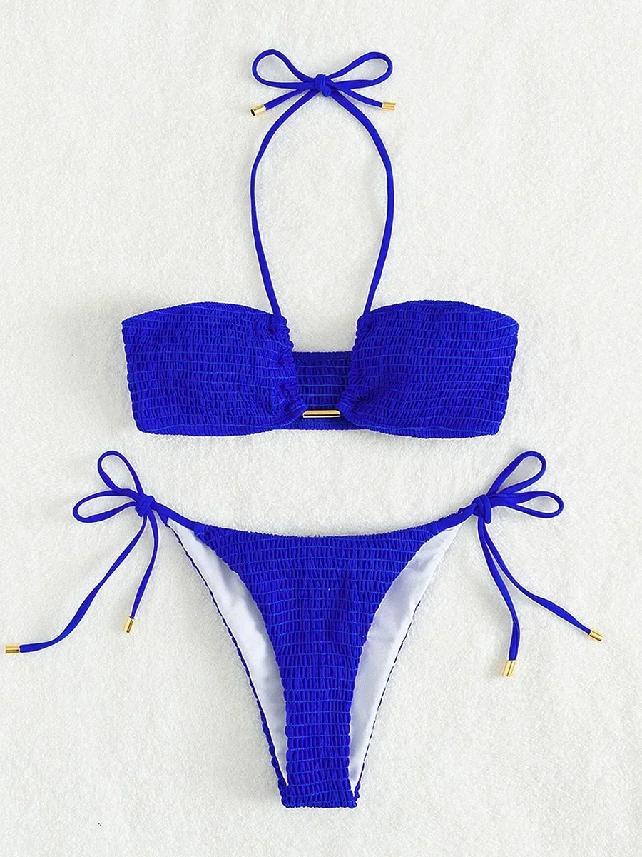 Crush Smocked Bikini Set