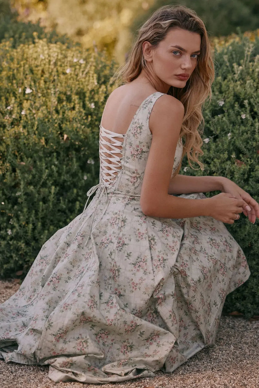 Elegant Corset Midi Dress