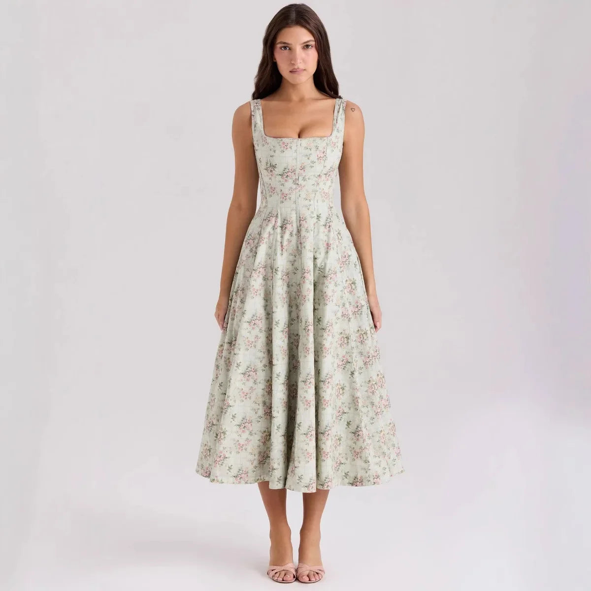 Elegant Corset Midi Dress