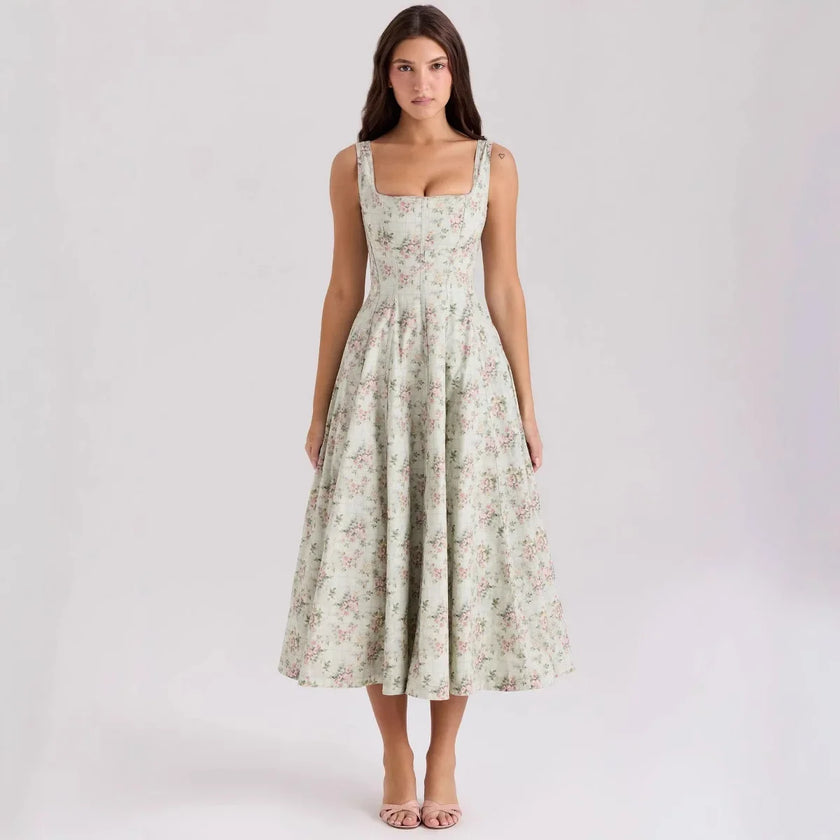 Elegant Corset Midi Dress
