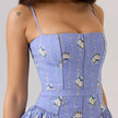 Floral Bow Corset Midi Dress