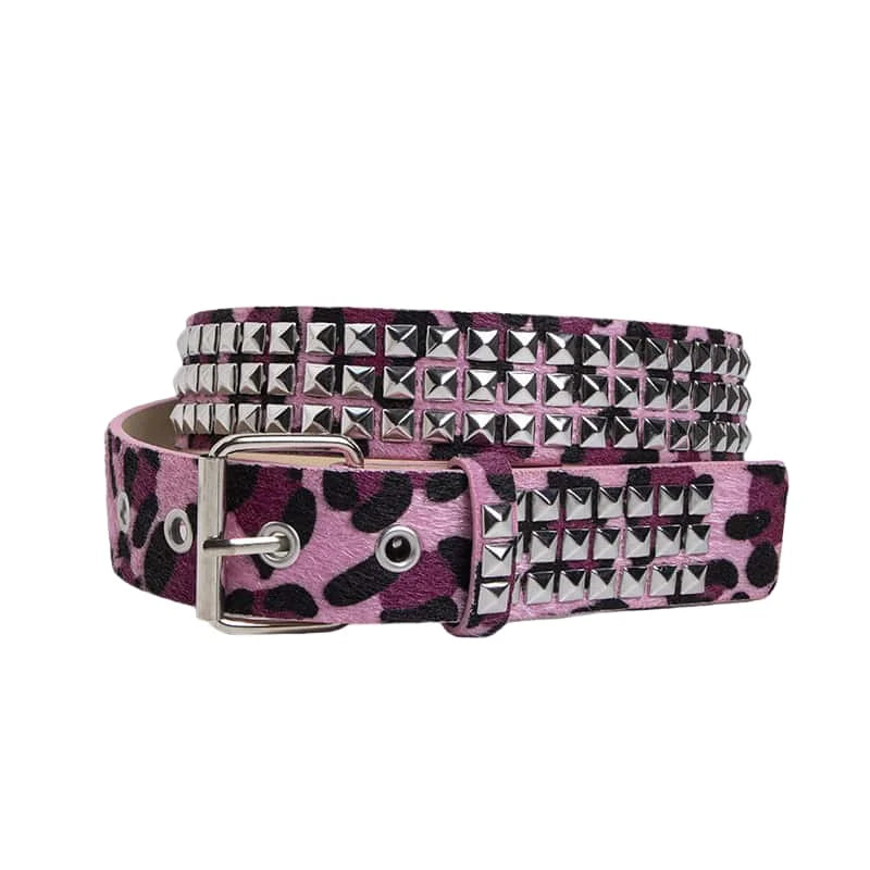 Studded Leopard Punk Belt