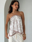 Porcelain Scarf Halter Top