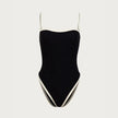 Less Is More Contrast Trim Square Neck One Piece