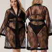 Plus Dark Romance Sheer Lace Robe
