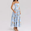 Floral Bow Corset Midi Dress