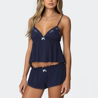 Petal Soft Lace Trim Flowy Cami & Shorts Set