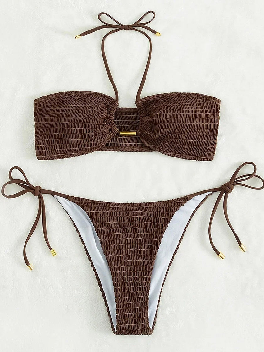Crush Smocked Bikini Set