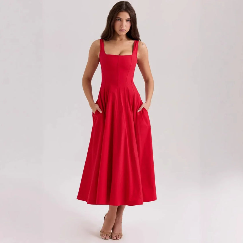 Elegant Corset Midi Dress