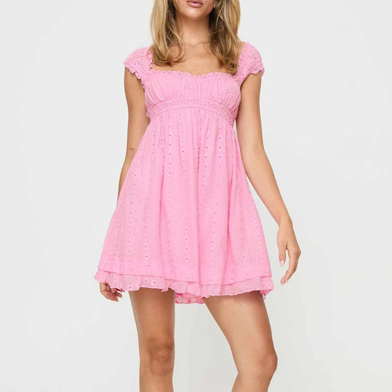 Romantic Eyelet Mini Dress