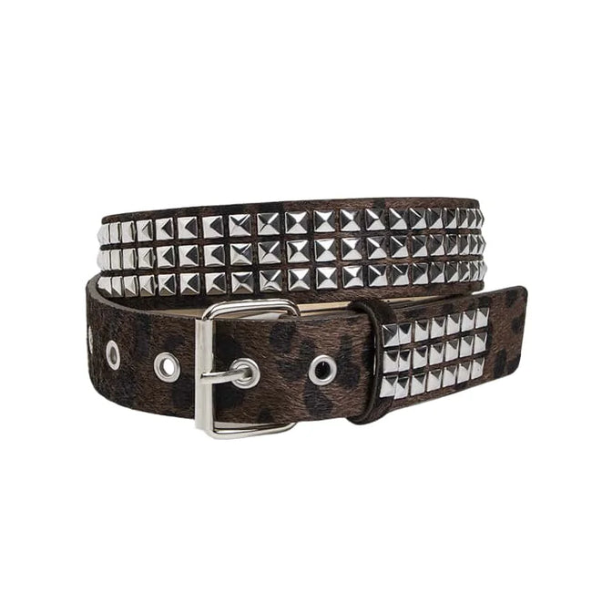 Studded Leopard Punk Belt