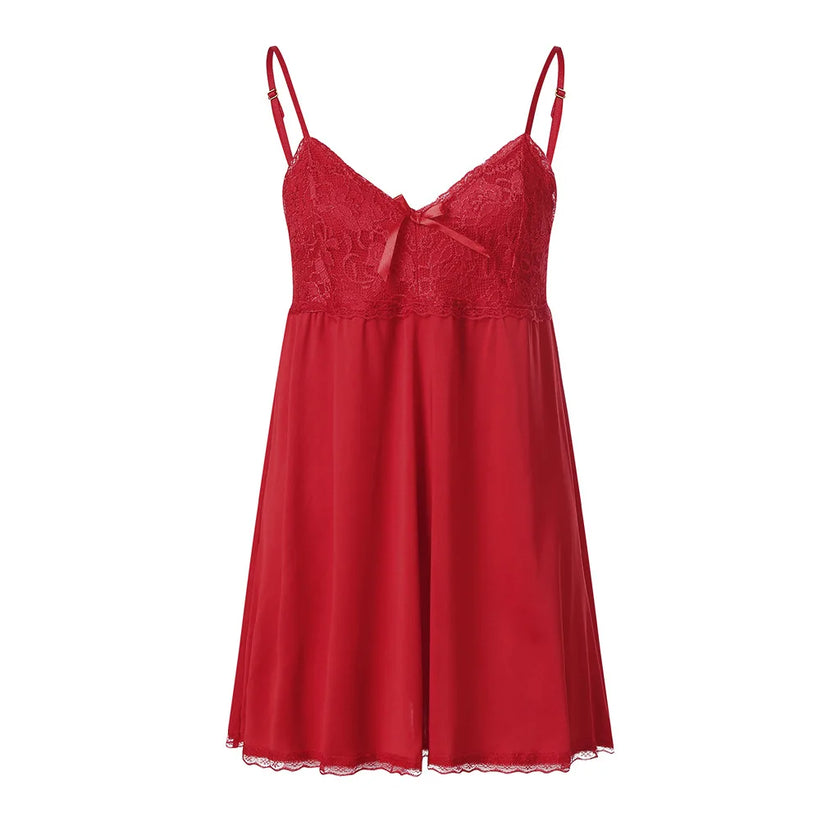 Bow & Lace Babydoll Chemise Dress