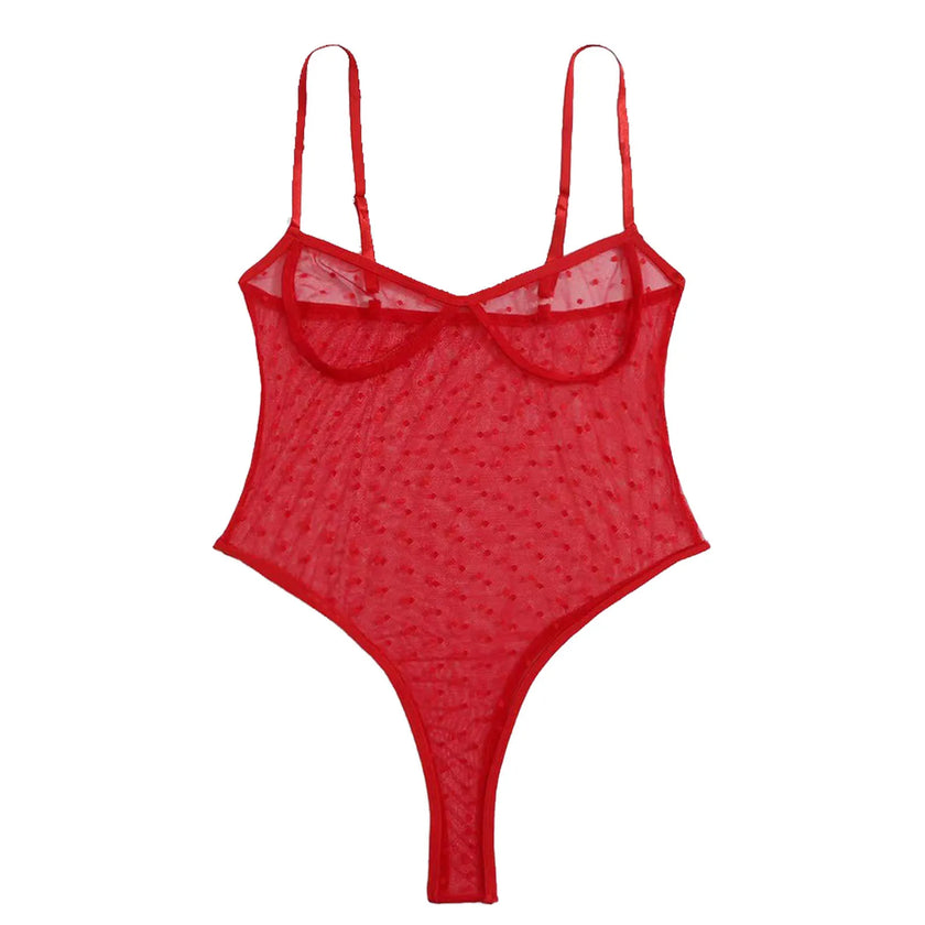Love Language Sheer Heart Mesh Bodysuit