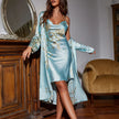 Blossom & Silk Floral Satin Slip Dress & Robe Set