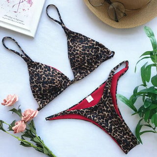 Wild Thing Leopard Print Triangle Bikini Set
