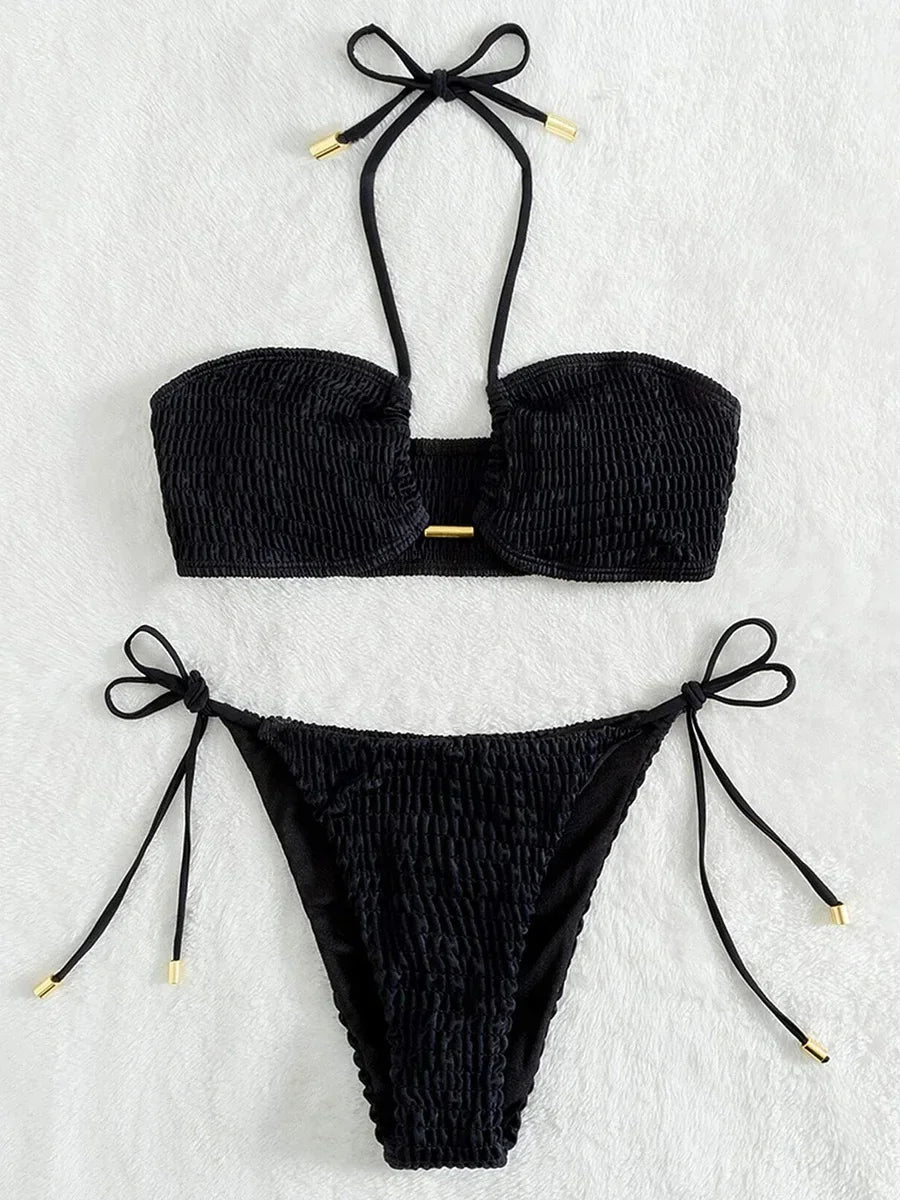 Crush Smocked Bikini Set