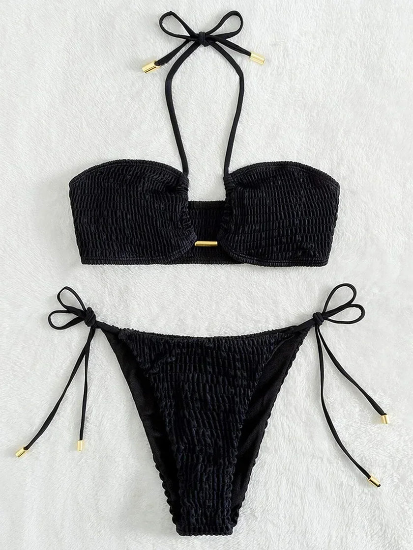 Crush Smocked Bikini Set