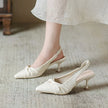 Knot Your Average Twist Bow Slingback Kitten Heels