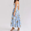 Floral Bow Corset Midi Dress