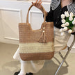 Wanderlust Woven Stripe Tassel Tote Bag