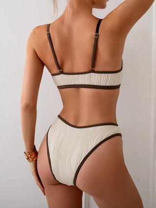 Cut Above The Rest Textured Keyhole Bikini Set