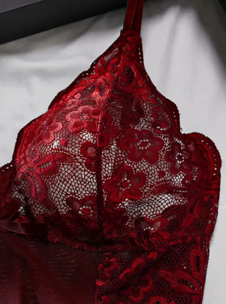 Envy Me Lace & Satin Babydoll & Thong Set