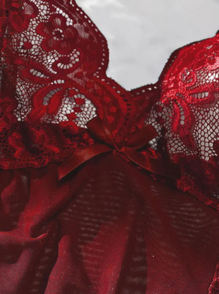 Envy Me Lace & Satin Babydoll & Thong Set
