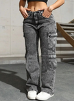Vintage Wash Cargo Jeans