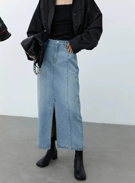 Everyday Denim Maxi Skirt