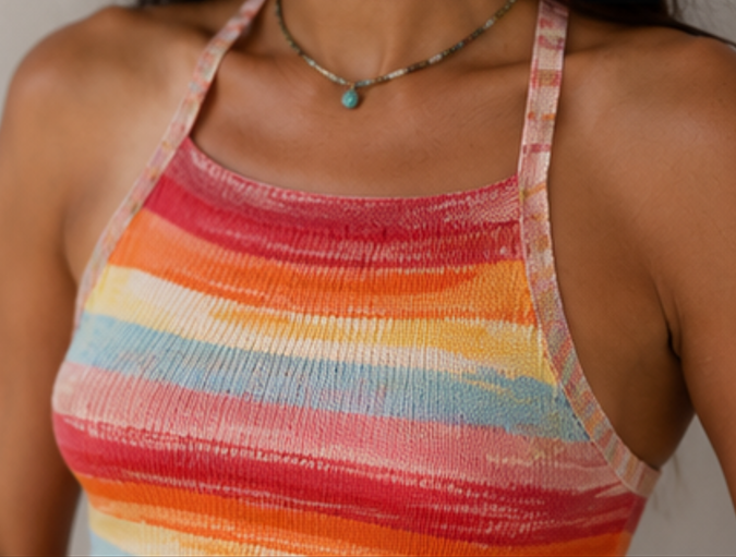 The Space Dye Stripe Knit Cam