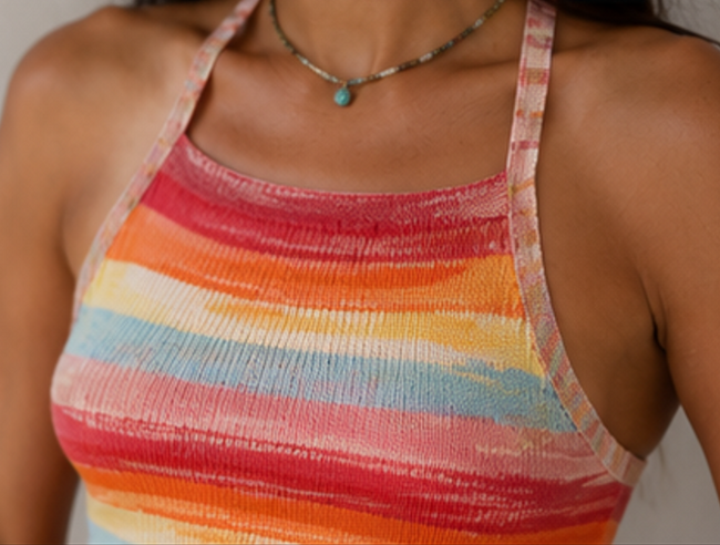 The Space Dye Stripe Knit Cam