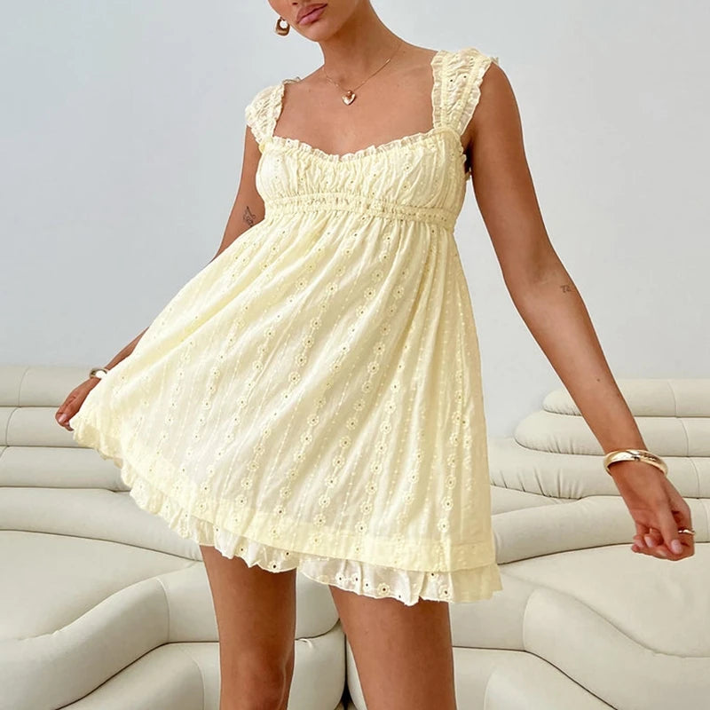 Romantic Eyelet Mini Dress