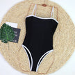 Less Is More Contrast Trim Square Neck One Piece