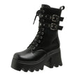 Rebel Platform Buckle Boots