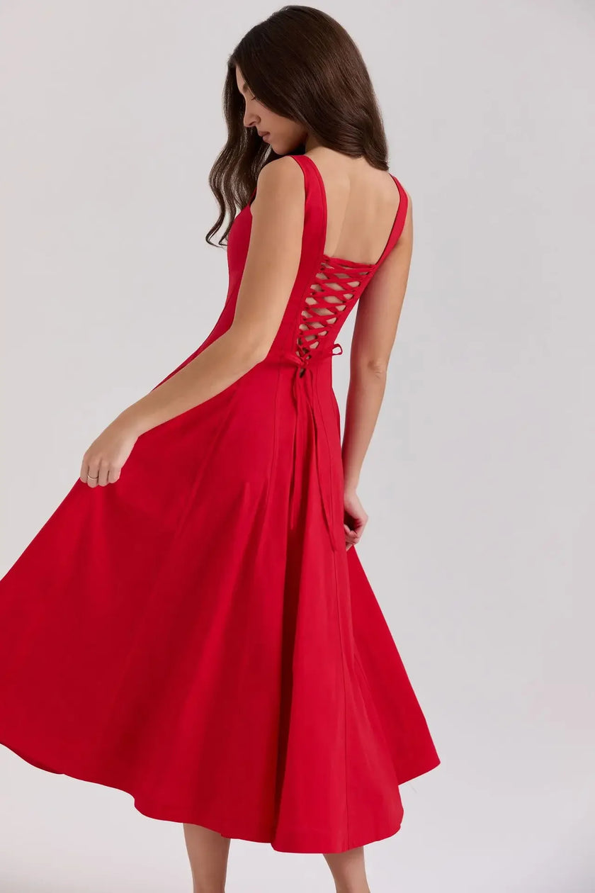 Elegant Corset Midi Dress