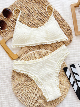 Coconut Cream Smocked Bikini