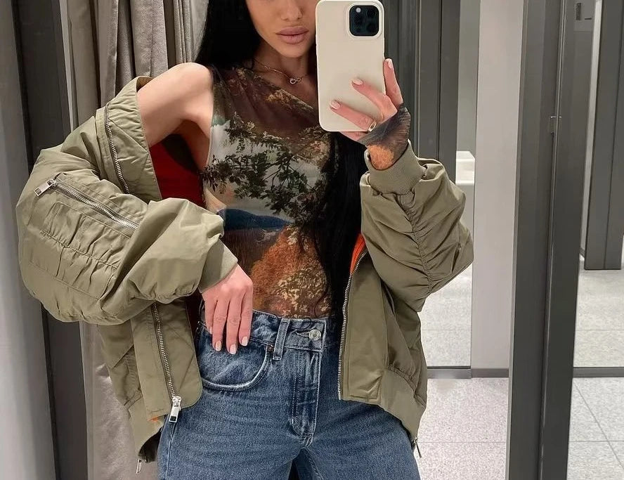 Off Duty Oversized Puffer Bomber Jacket