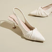 Knot Your Average Twist Bow Slingback Kitten Heels