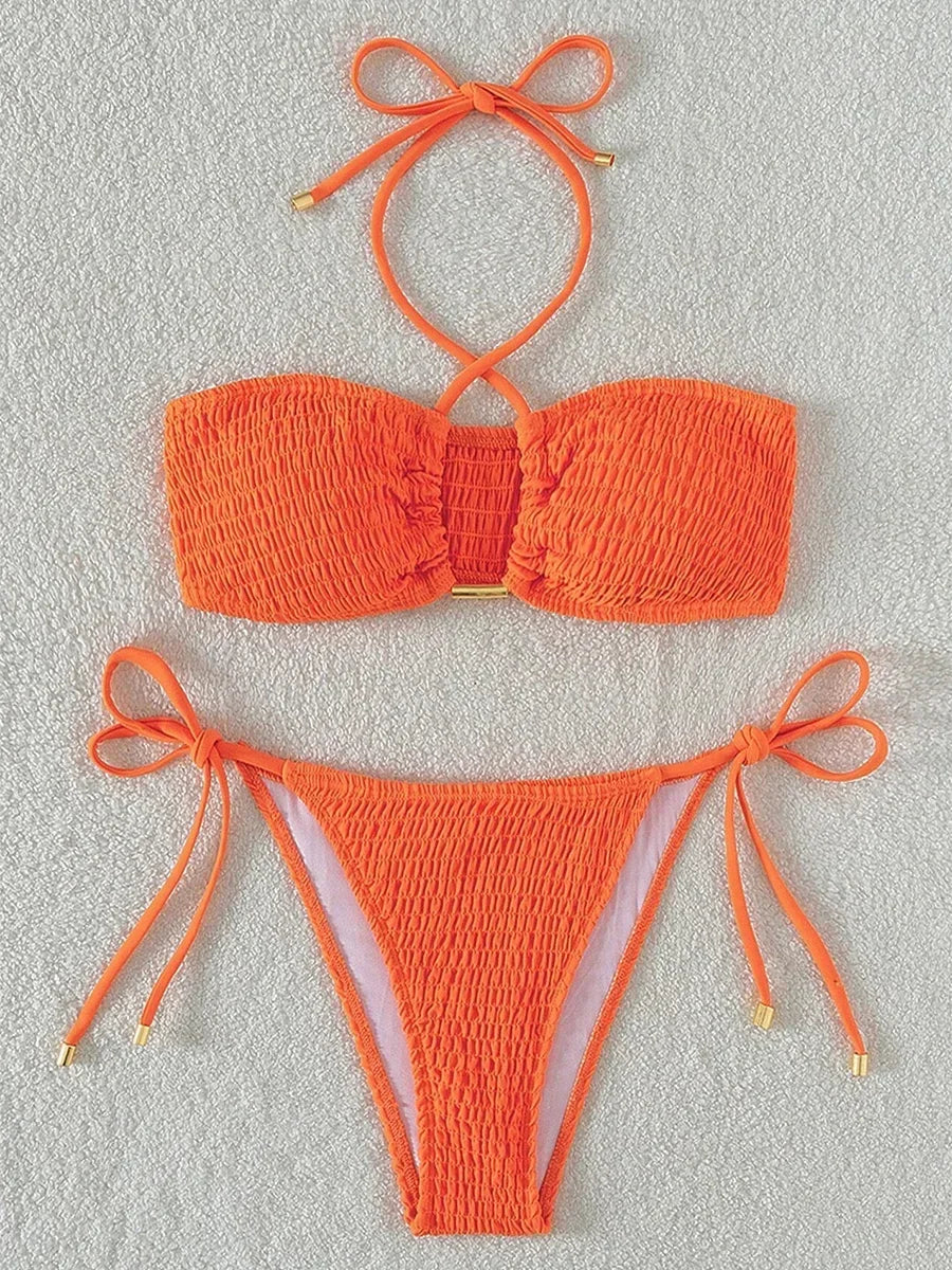 Crush Smocked Bikini Set