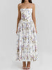 Floral Bow Corset Midi Dress